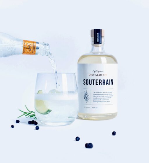souterrain gin zwevegem fles branding huisstijl logo