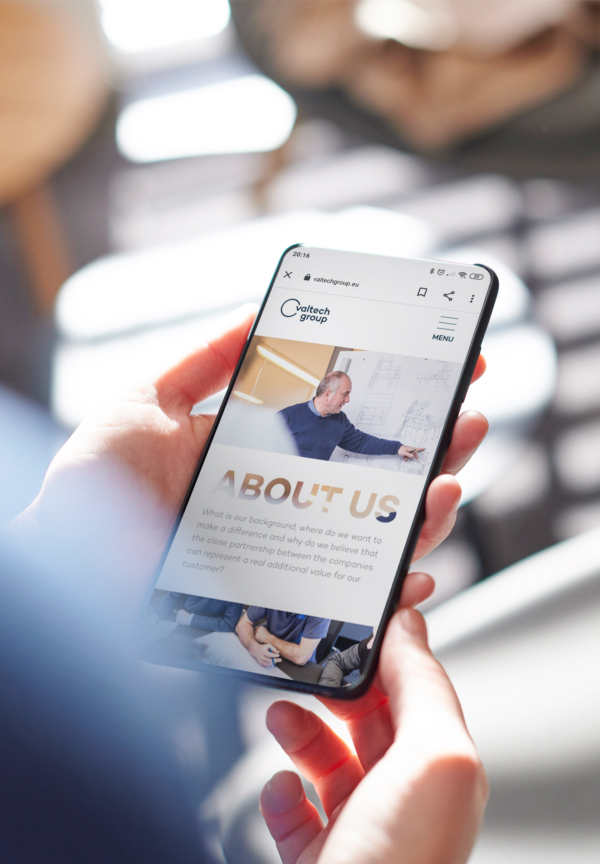 Valtech group using mobile website